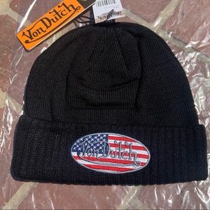 SOLD Von Dutch Flag patch beanie